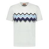 MISSONI ZIG ZAG LOGO T-SHIRT WHITE / BLUE