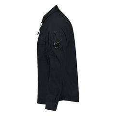 CP COMPANY 'TAYLON L' LENS ZIP UP OVERSHIRT NAVY BLUE