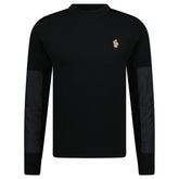 MONCLER CREW NECK KNIT SWEATSHIRT BLACK