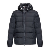 MONCLER CADERE HOODED FEATHER DOWN JACKET NAVY BLUE