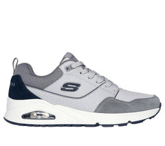 Men's Wide Fit Skechers 183020 Uno Retro One Trainers - Grey