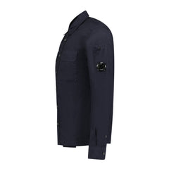CP COMPANY CHROME LENS BUTTON-UP OVERSHIRT JACKET NAVY