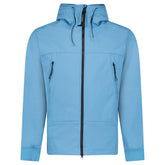 CP COMPANY SHELL-R FLEECE GOGGLE JACKET AEGEAN BLUE