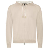GRAN SASSO COTTON-CASHMERE ZIP HOODIE IN BEIGE