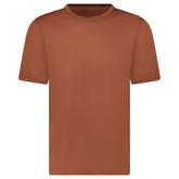 GRAN SASSO MERCERISED COTTON CREWNECK T-SHIRT IN BROWN