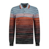 MISSONI 3 Button Up Long Sleeve Polo Shirt Multi-Coloured