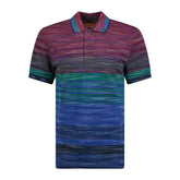 MISSONI 3 Button Up Short Sleeve Polo Shirt Multi-Coloured