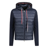 MONCLER DOWN QUILTED ZIP HOODED JACKET NAVY