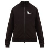 MONCLER LOGO PRINT COTTON JERSEY SWEATSHIRT BLACK ZIP UP