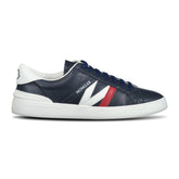MONCLER MONACO LEATHER TRAINERS NAVY BLUE