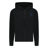 MONCLER LOGO PATCH PULLOVER HOODIE BLACK / BLUE