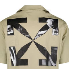 OFF-WHITE Cotton Button Up Shirt Beige