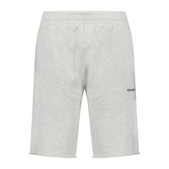 OFF-WHITE DIAGONAL OUTLINE COTTON SWEAT SHORTS GREY