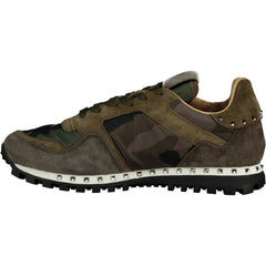 VALENTINO CAMO ROCKSTUD TRAINERS KHAKI & BLACK