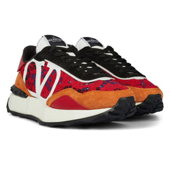 VALENTINO V LOGO LACE TRAINERS RED & ORANGE