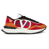 VALENTINO V LOGO LACE TRAINERS RED & ORANGE