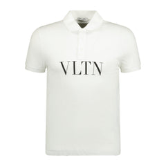 VALENTINO VLTN CHEST LOGO POLO-SHIRT WHITE