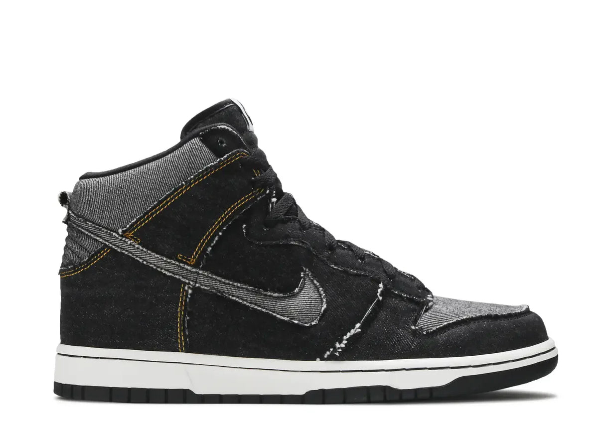 Nike Dunk High Black Denim (WORN)