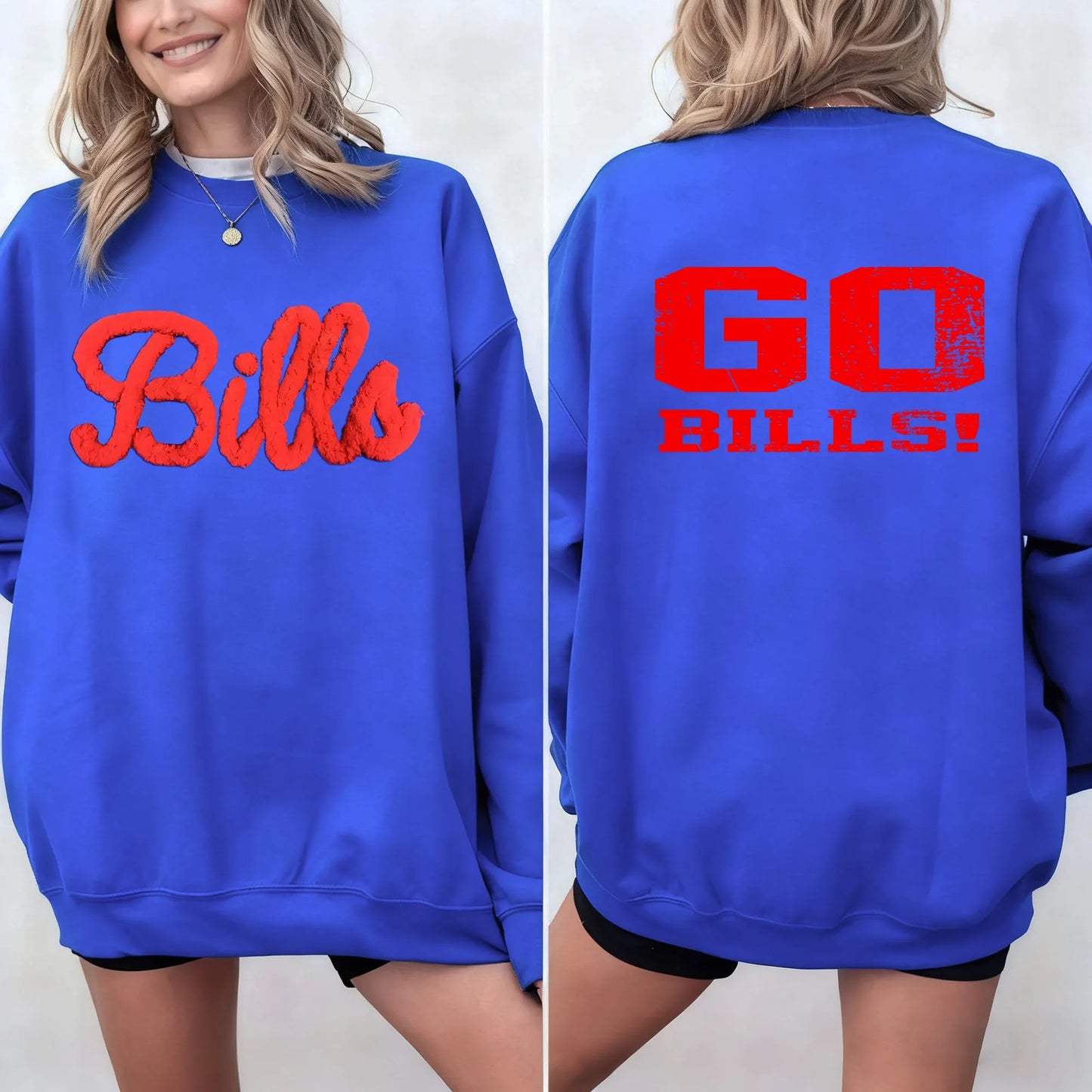 Custom Classic Oversized Chenille Team Sweatshirt – Personalized Player Number or Fan Motto