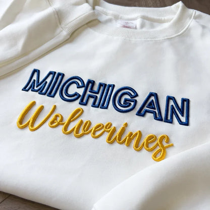 🏈🏀⚾️🥎Custom 3D PUFF Embroidery College Team Sweatshirt