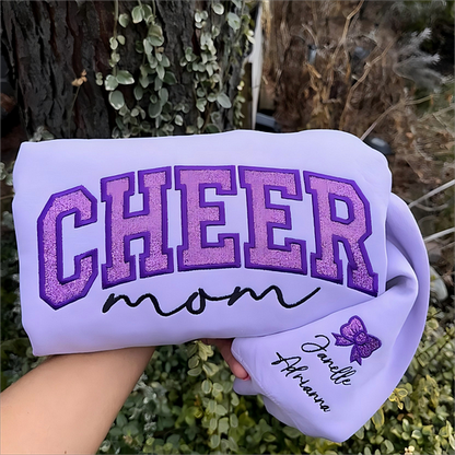 Glitter Cheer Mom Sweater Personalized Sparkle Cheer Mom Sweatshirt-Gift for Cheer Mom