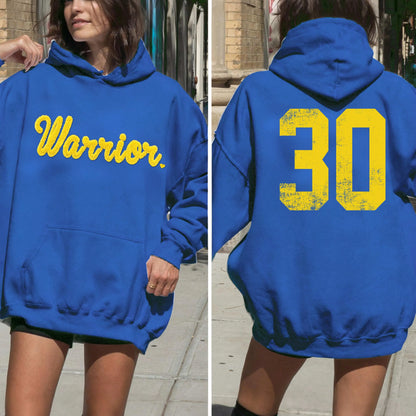 Basketball Season Custom Chenille Sweatshirt – Team Name Front, Player Number Back