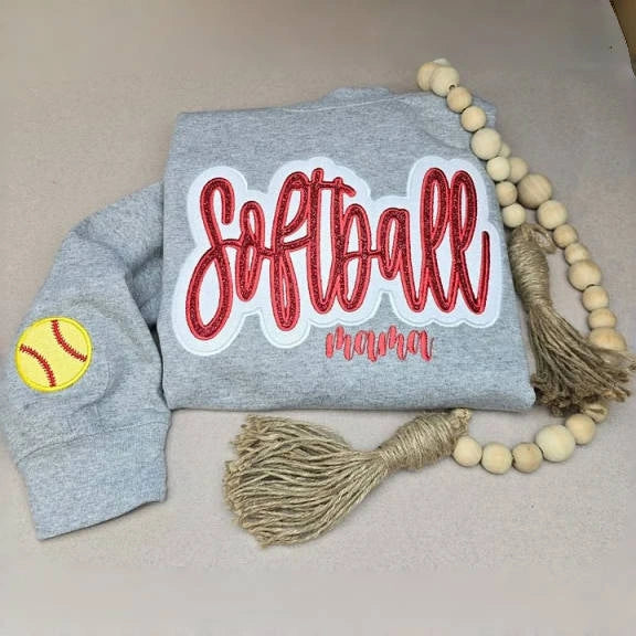 Personalized Baseball Mom Glitter Sweatshirt, Hoodie & T-Shirt