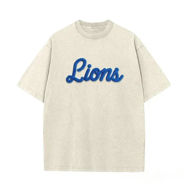 Personalized Chenille YARN EMBROIDERED Game Day Washed T-shirt