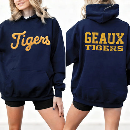 Custom Classic Oversized Chenille Team Sweatshirt – Personalized Player Number or Fan Motto