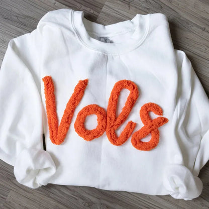 Custom SEC Team Chenille Embroidered Game Day Fuzzy Letter Sweatshirt