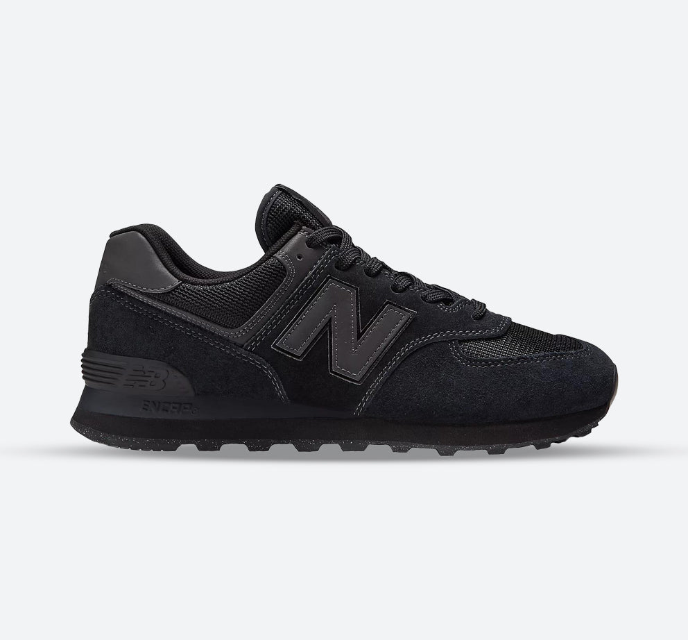 Men's Wide Fit New Balance ML574EVE Walking/Running Trainers - Exclusive - Black Width 4E