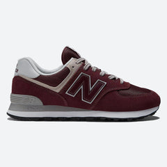 Men's Wide Fit New Balance ML574EVM Walking/Running Trainers - Exclusive - Burgundy/White ENCAP Width 4E