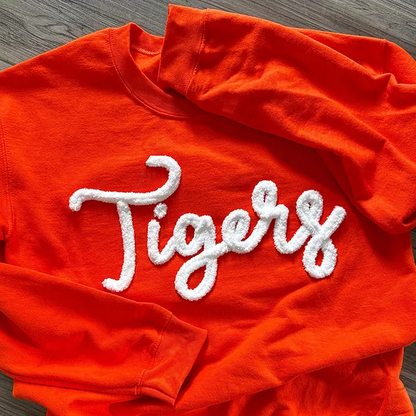Custom SEC Team Chenille Embroidered Game Day Fuzzy Letter Sweatshirt