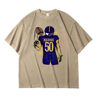 50% OFF🏈Shine On Game Day - Custom Glitter Football Player Crewneck Hoodie Tshirt