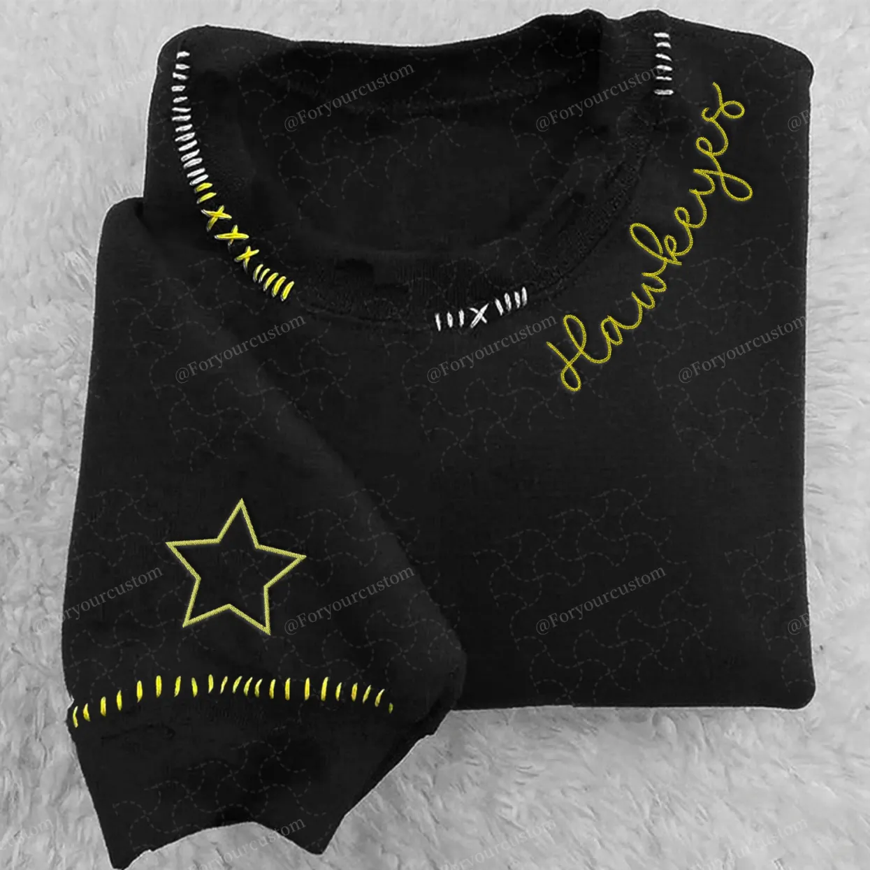 VINTAGE CUSTOM CREW-Custom Embroidered Hand Distressed Crew Neck Sweatshirt