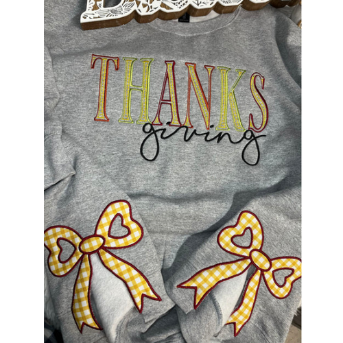 Cozy Thanksgiving Shirt with Charming Side Bow Design