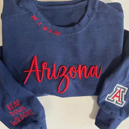 VINTAGE 3D Embroidery Unisex Hand Distressed Crew