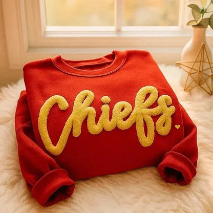 Oversized Team Chenille Embroidered Sweatshirt