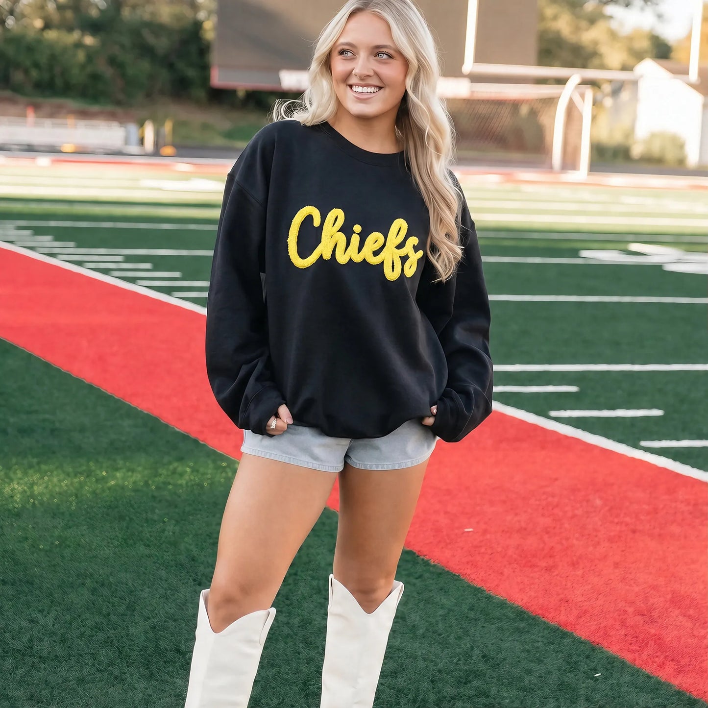 Custom Football Game Day Midwest Bold Chenille Sweatshirt
