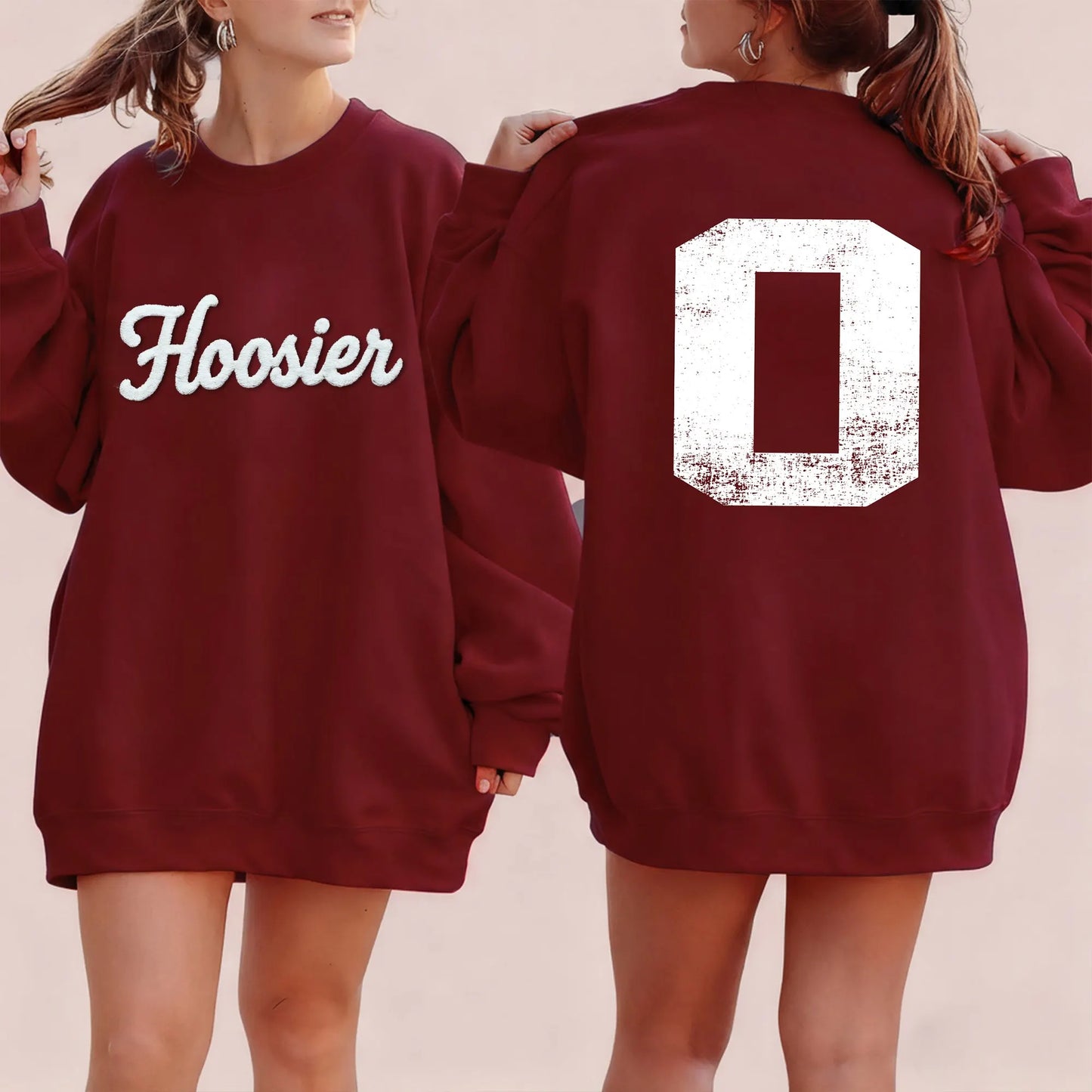 Basketball Season Custom Chenille Sweatshirt – Team Name Front, Player Number Back
