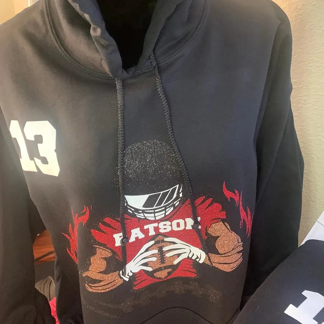 50% OFF🏈Shine On Game Day - Custom Glitter Football Player Crewneck Hoodie Tshirt
