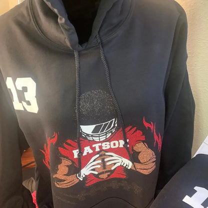 50% OFF🏈Shine On Game Day - Custom Glitter Football Player Crewneck Hoodie Tshirt