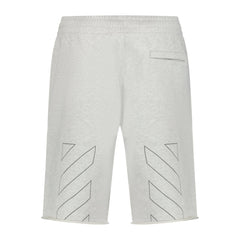 OFF-WHITE  DIAGONAL OUTLINE COTTON SWEAT SHORTS GREY